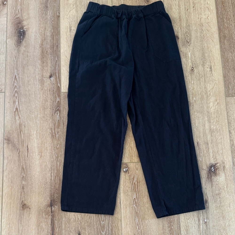 Able | Black Elastic-Waist Chinos | size S
